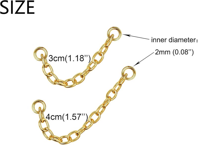 Goenjoy 4Pcs 14K Gold Plated Earrings Connector Chains Set for Women, Convertible Dangle Chain for Helix Earrings Double Piercings 30mm 40mm - Image 4